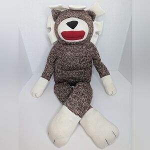 Pottery Barn Kids Sock Monkey Lion Stuffed Animal Plush Jumbo 32"